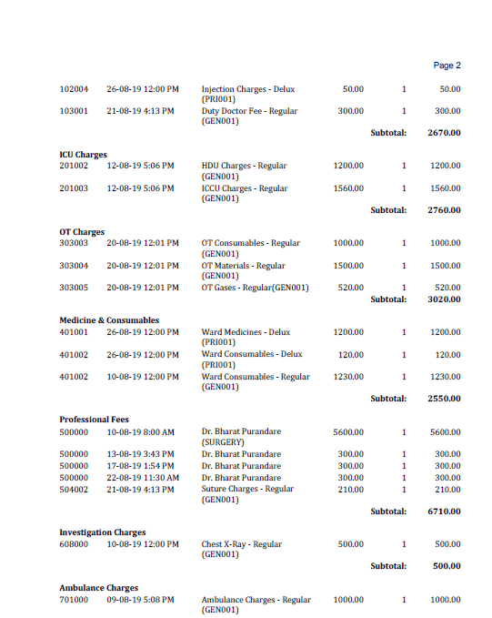 Hospital Bill-2 Hospital Management System