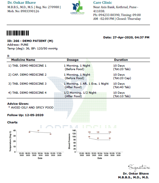 Prescription Format English Rx