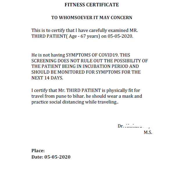 COVID19-Fitness-Certificate