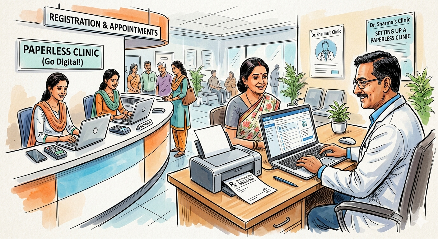 Paperless clinic setup in India